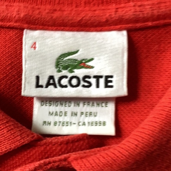Lacoste Red Golf Shirt - Picture 2 of 6